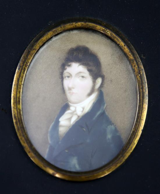 Henry Hervé (fl. 1801-c.1817) Miniature of a gentleman, 3 x 2.25in.